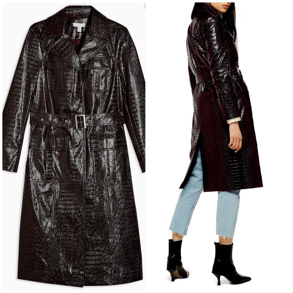 Topshop Jackets & Blazers - NWT! Topshop Tula faux alligator trench coat